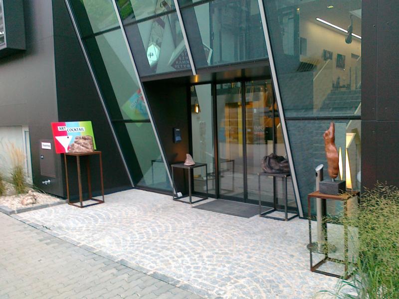 Entrance of the exhibition with sandwich panel