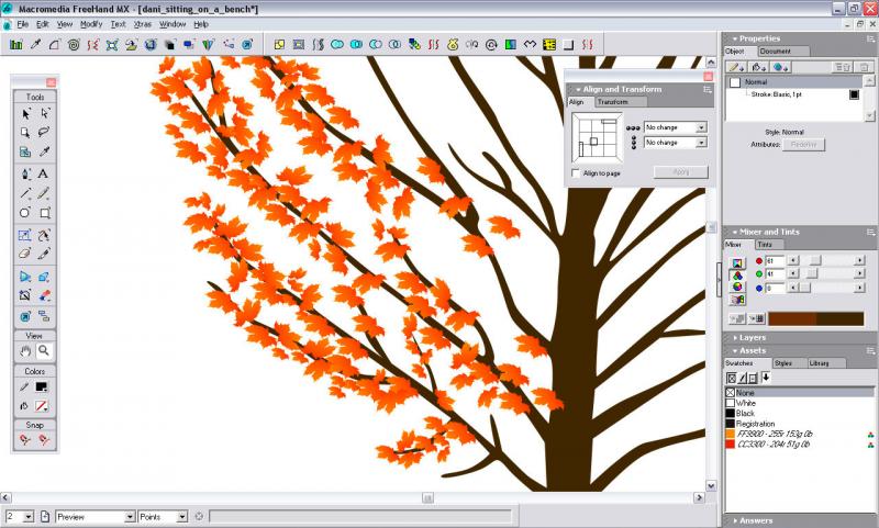 Creating the tree in Freehand