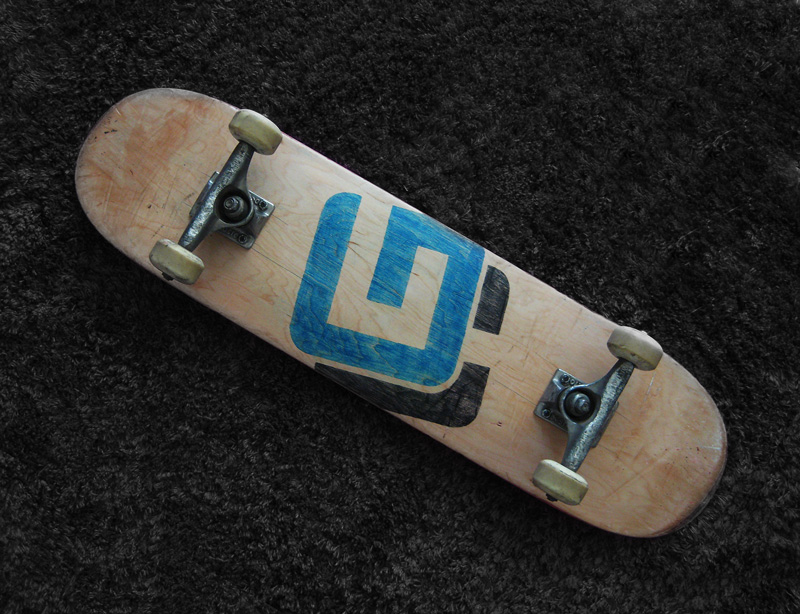 Skateboard with my own logo (real painted)