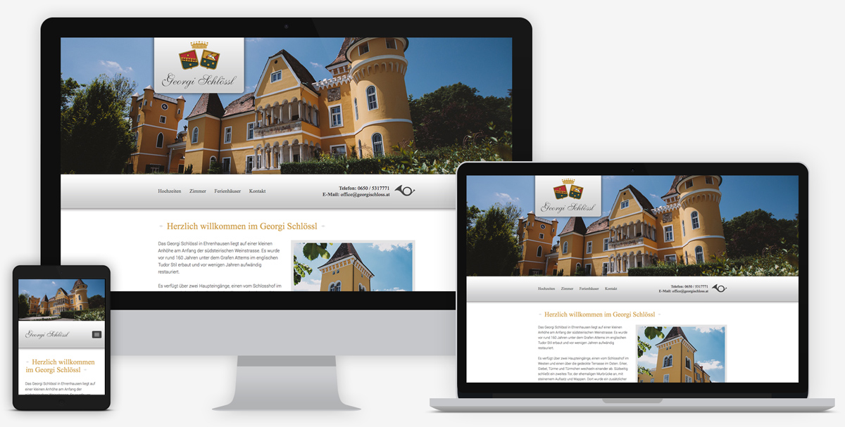 Georgi Schlössl screendesign on different devices